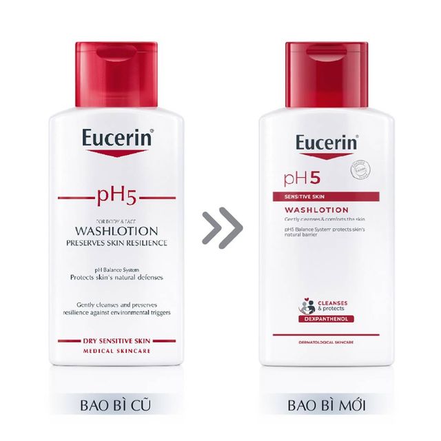 Sữa tắm dịu nhẹ cho da nhạy cảm Eucerin pH5 Washlotion 1