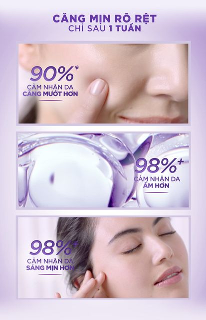 Tinh Chất L'Oreal Paris Revitalift 1.5% Hyaluronic Acid Serum gi&uacute;p da căng mịn r&otilde; rệt chỉ sau 1 tuần