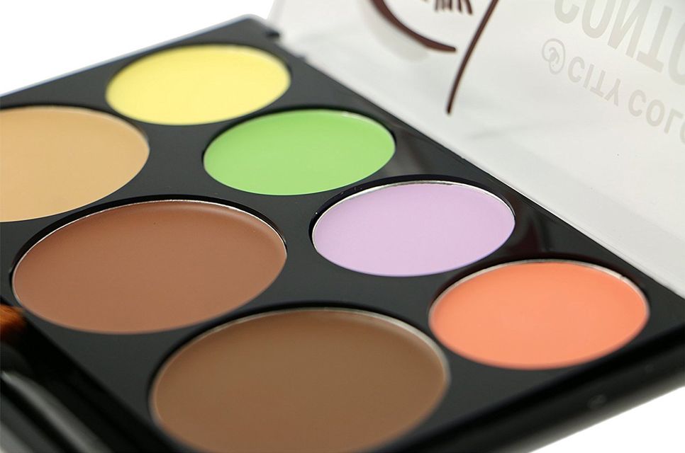 Bảng Tạo Khối V&agrave; Che Khuyết Điểm City Color Contour & Correct Cream Palette c&oacute; 7 &ocirc; tương ứng với 7 m&agrave;u c&ugrave;ng c&ocirc;ng dụng kh&aacute;c nhau: 4 m&agrave;u tr&ecirc;n d&ugrave;ng để Correcting (che khuyết điểm) v&agrave; 3 &ocirc; m&agrave;u b&ecirc;n dưới d&ugrave;ng cho Highlight & Contour (tạo khối).