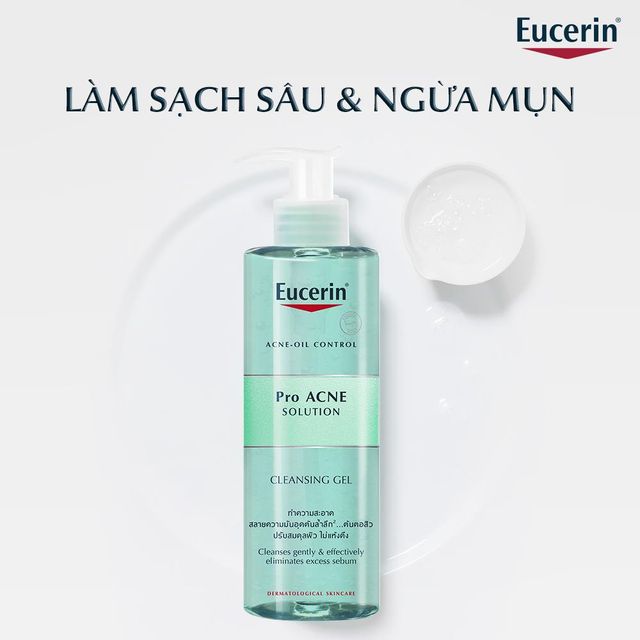 Gel Rửa Mặt Cho Da Dầu Mụn Eucerin ProAcne Solution Cleansing Gel hiện đ&atilde; c&oacute; mặt tại Chiaki.vn