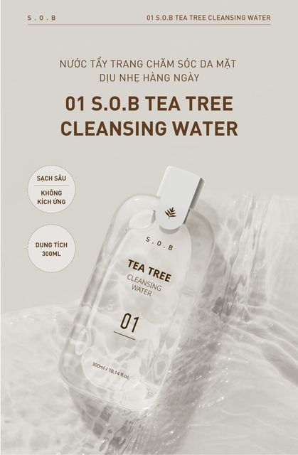Nước Tẩy Trang S.O.B Tea Tree Cleansing Water