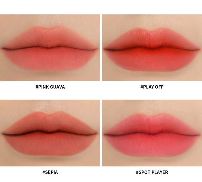 Son Kem L&igrave; 3CE Blur Water Tint cho kết th&uacute;c mịn mờ, tạo sắc m&ocirc;i sống động v&agrave; hạn chế tối đa việc lem nho&egrave;.