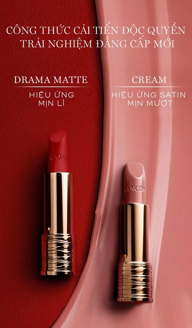 Son M&ocirc;i Lanc&ocirc;me &rsquo;Absolu Rouge Drama Matte với hiệu ứng mịn l&igrave; tuyệt hảo