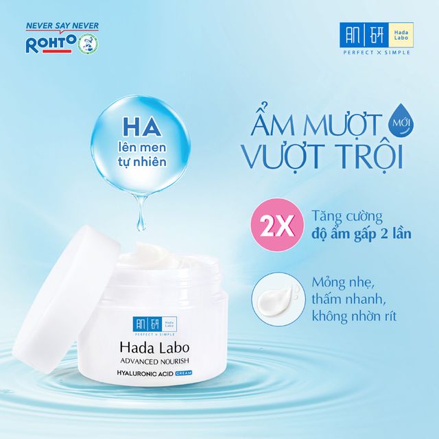 Kem Dưỡng Ẩm Tối Ưu Hada Labo Advanced Nourish Hyaluronic Acid Cream tăng cường độ ẩm gấp 2 lần