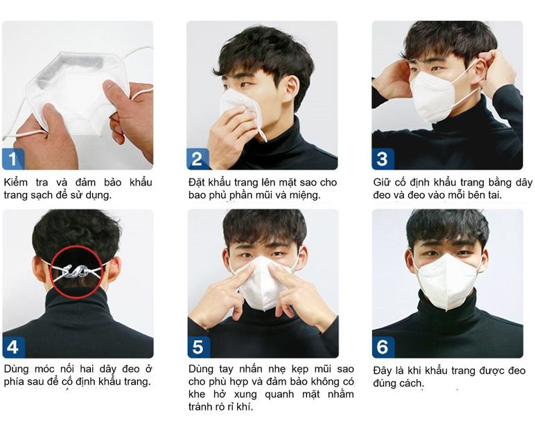 Hướng dẫn c&aacute;ch đeo Khẩu Trang 3M  Ngăn Bụi Mịn 1 C&aacute;i
