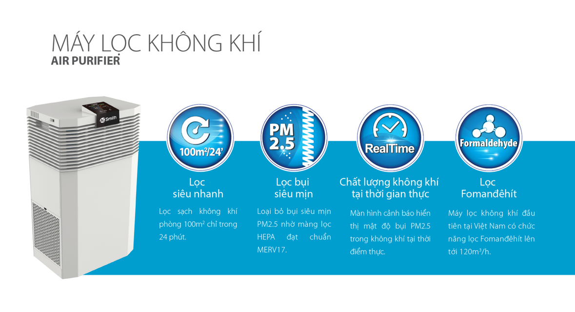 M&aacute;y lọc kh&ocirc;ng kh&iacute; AO Smith KJ420F-B01 Ch&iacute;nh h&atilde;ng 6