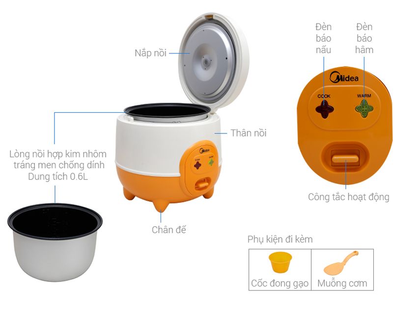 Nồi cơm điện Midea MR-CM06SD
