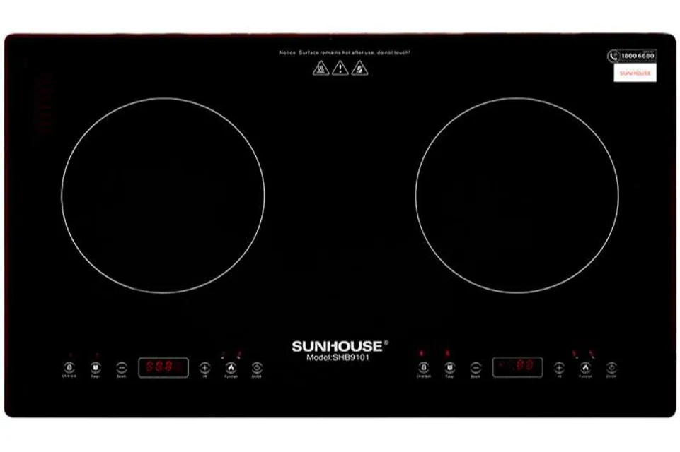 Mặt k&iacute;nh ceramic s&aacute;ng b&oacute;ng - B&ecirc;́p từ đ&ocirc;i Sunhouse SHB9101