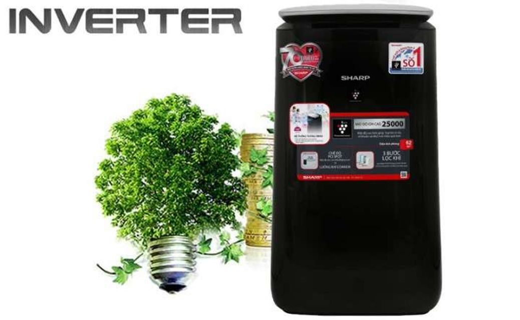 C&ocirc;ng nghệ J-tech Inverter tiết kiệm điện năng, hoạt động &ecirc;m &aacute;i - M&aacute;y lọc kh&ocirc;ng kh&iacute; Sharp FP-J80EV-H