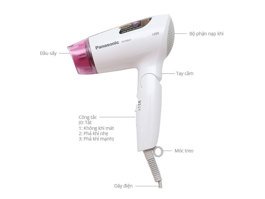 Máy sấy tóc Panasonic EH-ND21-P645 1200W Chính hãng 1