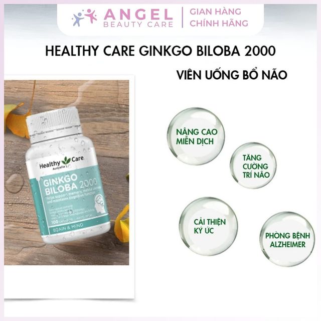 Vi&ecirc;n Uống Bổ N&atilde;o Healthy Care Ginkgo Biloba