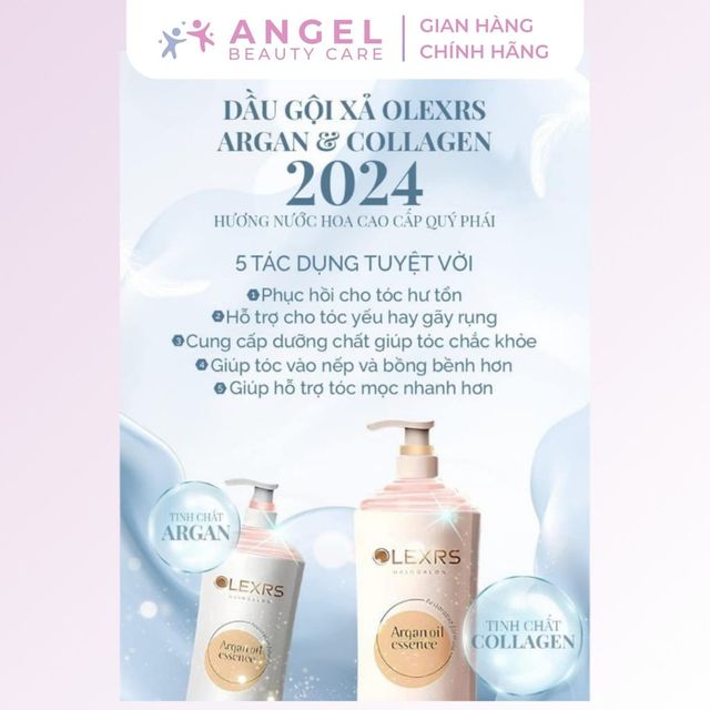 Cặp Dầu Gội Xả Olexrs Argan Oil Collagen 500ml - Cam