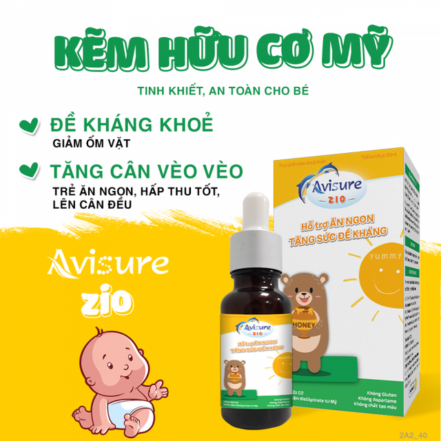 Kẽm cho bé Avisure Zio hỗ trợ cải thiện biếng ăn, đề kháng khỏe 2