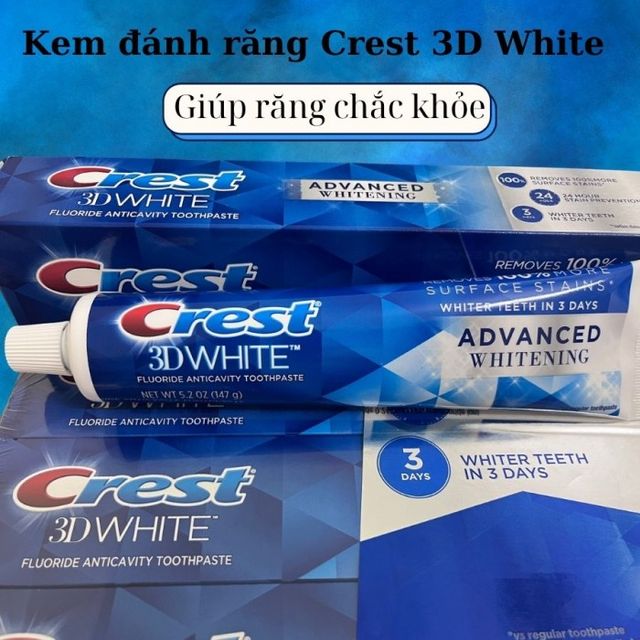 Set 5 Kem Đánh Răng Crest 3D White Advance Whitening 1