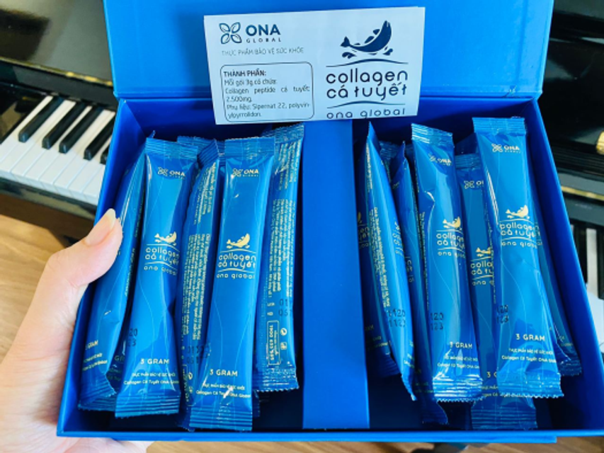 Collagen cá tuyết Cỏ Cây Hoa Lá làm đẹp săn chắc da hộp 30 gói 1