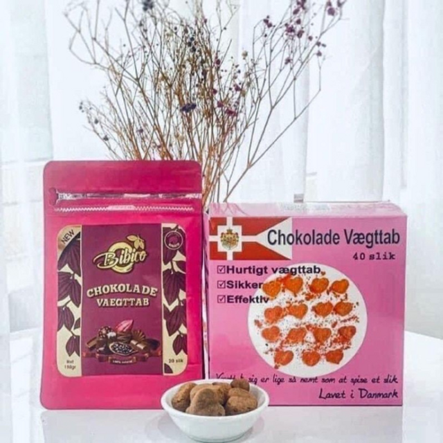 Kẹo Socola Giảm C&acirc;n Ch&iacute;nh H&atilde;ng Đan Mạch Chokolade Vaegttab hộp 40 vi&ecirc;n 1