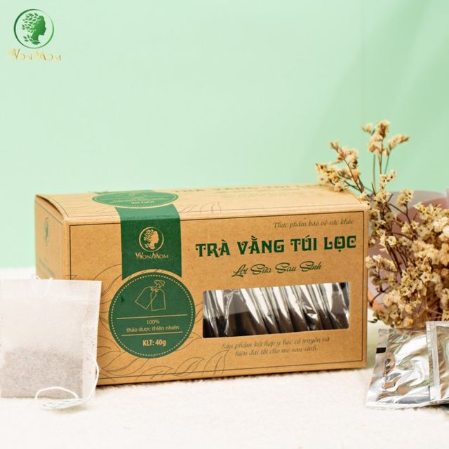 Combo 2 Hộp Tr&agrave; Vằng T&uacute;i Lọc Lợi Sữa, Giảm Mỡ Bụng Wonmom 1