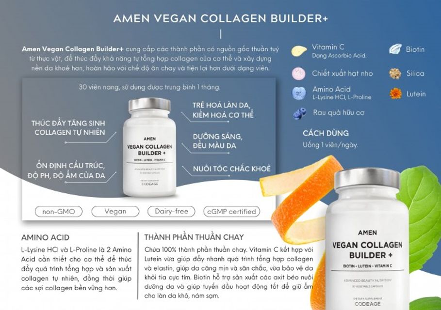 Vi&ecirc;n uống tự sinh collagen Codeage Amen Vegan 1