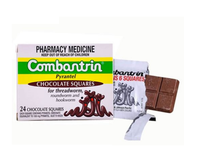Tẩy giun (vị socola) Combantrin - Úc - hộp 24 viên - Từ 1y 1