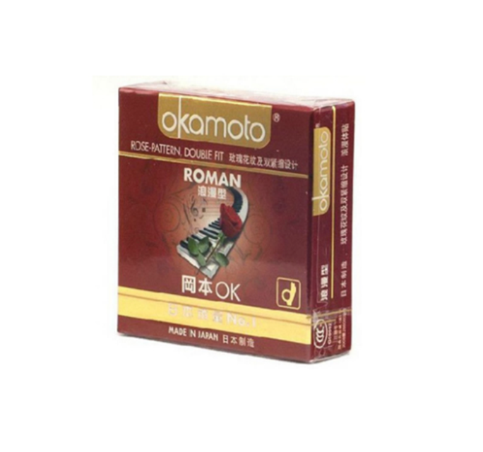 Bao Cao Su G&acirc;n Gai V&acirc;n Hoa Hồng Okamoto Roman Nhật Bản 1