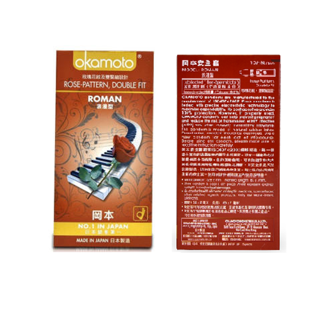 Bao Cao Su G&acirc;n Gai V&acirc;n Hoa Hồng Okamoto Roman Nhật Bản 2