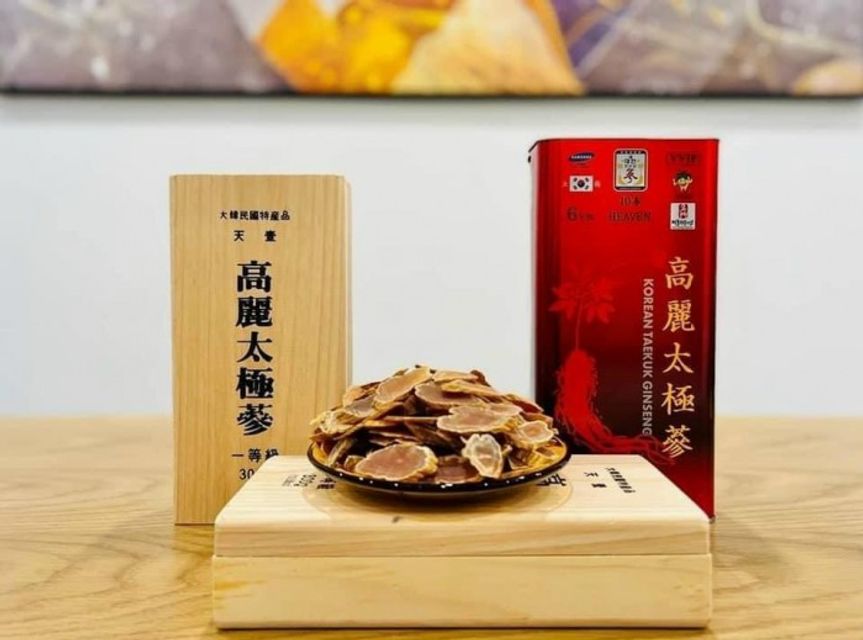 Hồng s&acirc;m củ kh&ocirc; hộp thiếc 300g 10 củ to ( Thi&ecirc;n s&acirc;m) 2