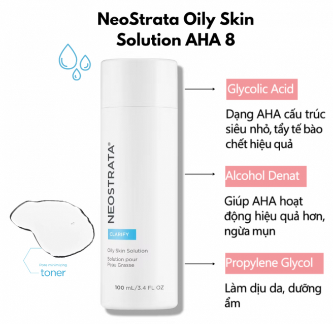 Tẩy da chết Toner Neostrata Oily Skin Solution Lotion 8% AHA 100ml 2