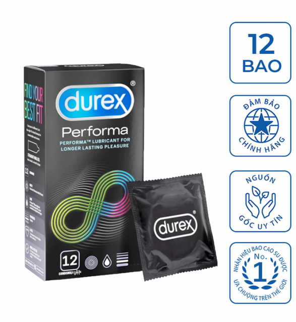 Bao Cao Su Durex Performa si&ecirc;u mỏng hộp 12 chiếc 1