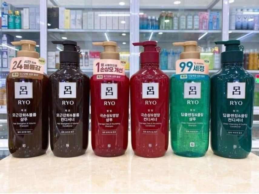Cặp dầu gội xả thảo mộc giúp giảm rụng tóc Ryo Hàn Quốc tổng 550ml x 2 1