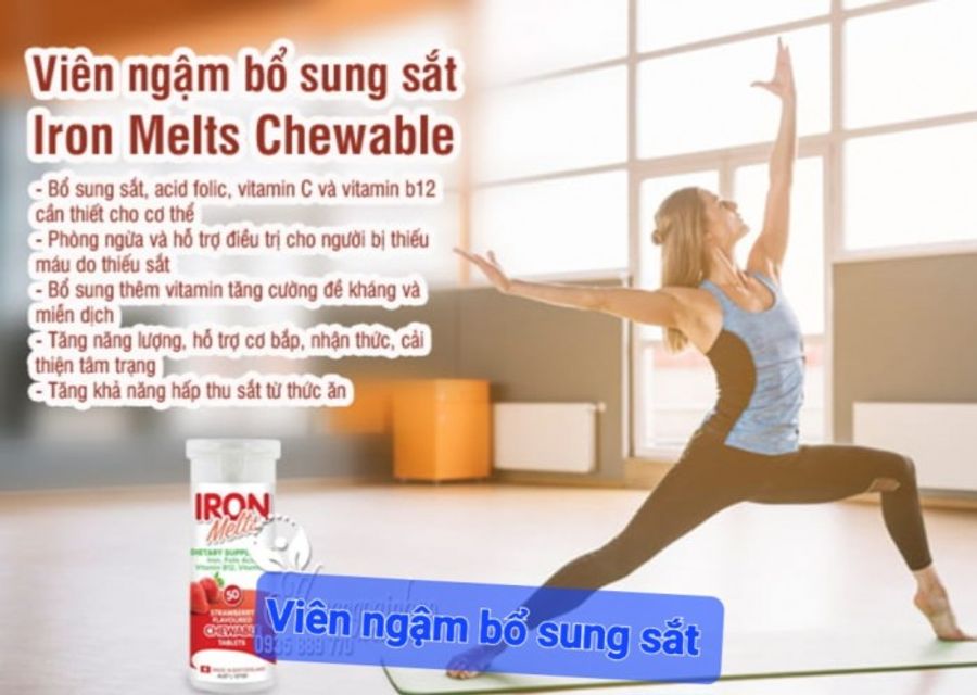 Viên ngậm bổ sung sắt Iron Melts Chewable 50 viên của Thụy Sĩ 2