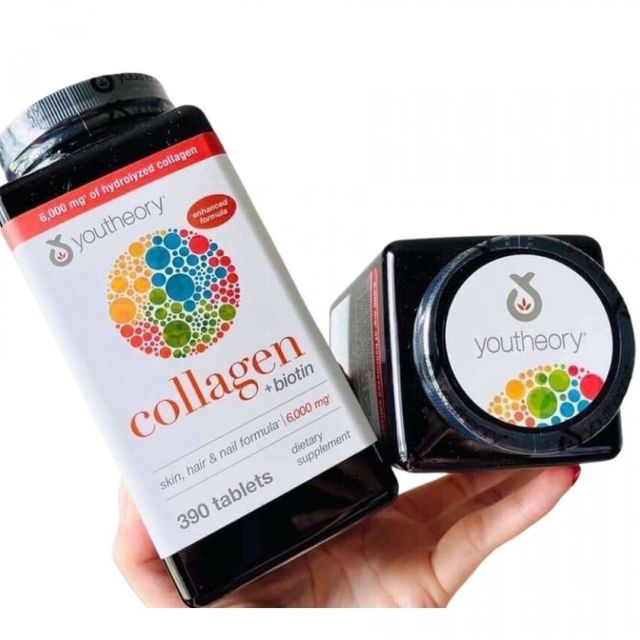 Viên uống collagen Youtheory+Biotin 6000mg của Mỹ 390 viên 1