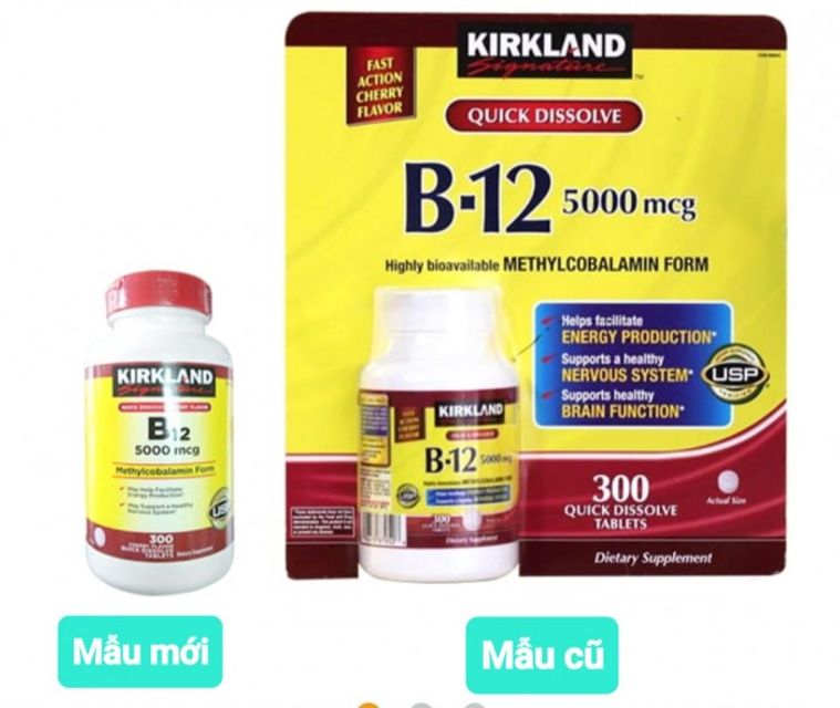 Vi&ecirc;n Uống Bổ Sung B12 Kirkland 5000mcg 300 Vi&ecirc;n, Mỹ 2