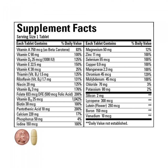Vitamin tổng hợp trên 50tuổi Mature Adults 50 + Multi, 400 viên 5