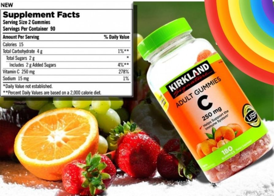 [Mỹ] Kẹo C  Adults Gummies Kirkland 250mg,180 viên 4