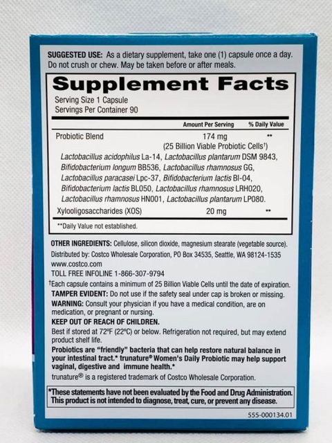 [Mỹ] Men Vi Sinh cho Phụ Nữ Trunature Probiotic, 90 Viên 1