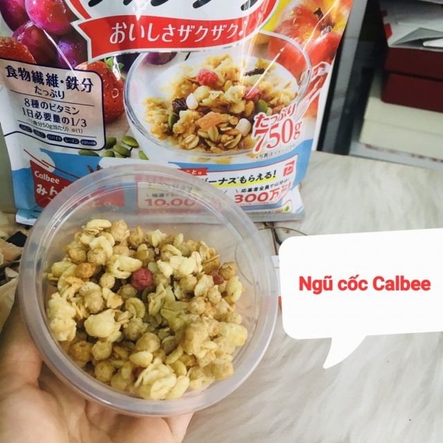 Ngũ Cốc Calbee hỗn hợp C&aacute;c loại Hạt, Tr&aacute;i C&acirc;y, Ngũ Cốc,750gr Nhật 1