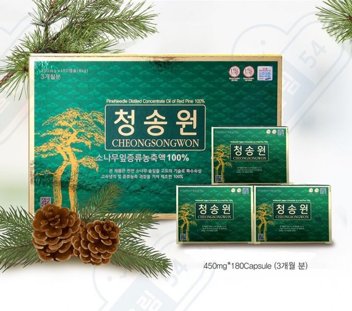 Viên Tinh Dầu Thông Đỏ Cheong Song Won Hộp Xanh Hàn Quốc 180 Viên 1