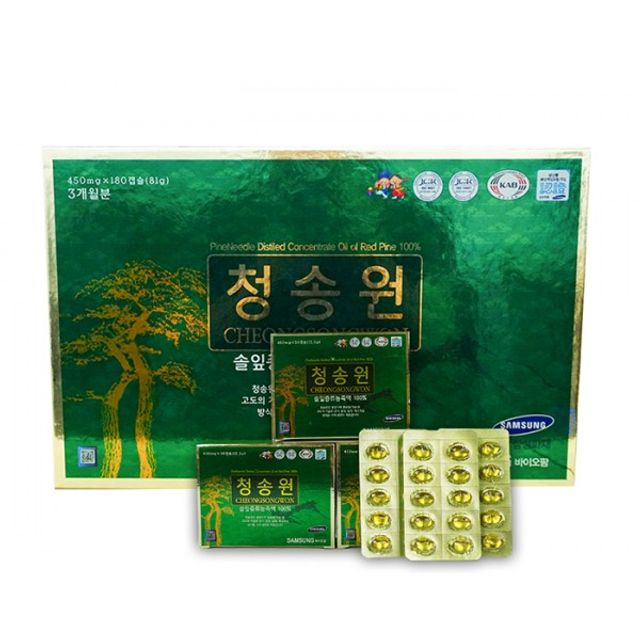 Viên Tinh Dầu Thông Đỏ Cheong Song Won Hộp Xanh Hàn Quốc 180 Viên 2