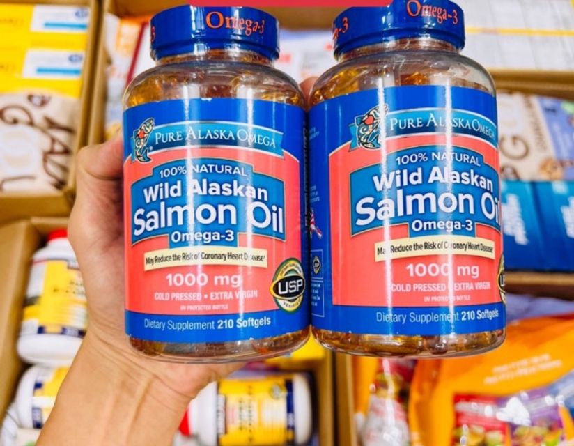 Viên Dầu Cá Hồi Omega Wild Salmon Oil 1.000mg 210 viên, Mỹ 1
