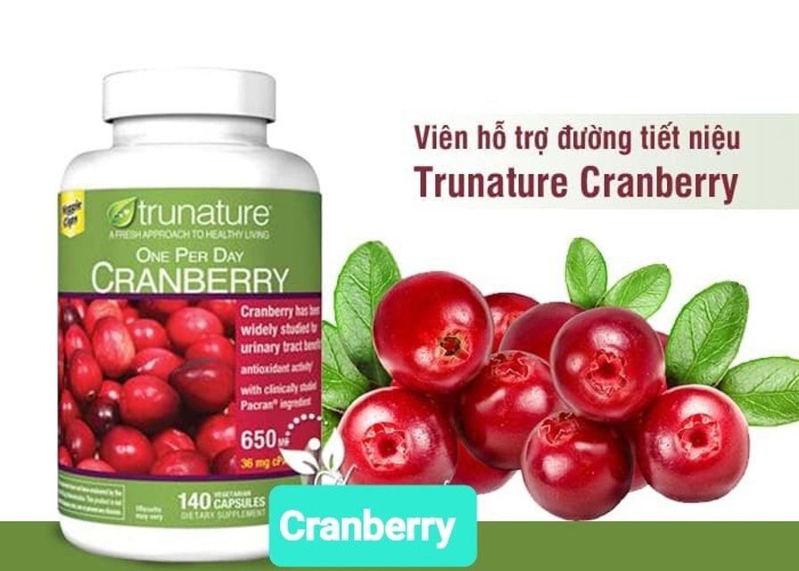 Viên Uống Hỗ Trợ Viên Đường Ti.ết Ni.ệu Cranberry Trunature 140 Viên 1