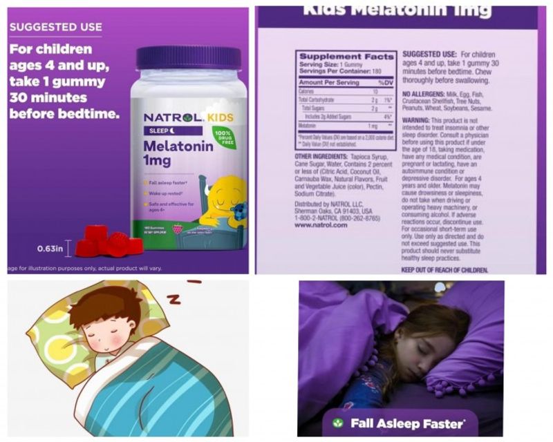 Kẹo dẻo hỗ trợ giấc ngủ ngon cho Bé Natrol Kids Sleep 1mg 180 viên 2