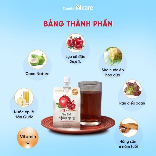 Nước hồng sâm lựu ép tươi Chunho Ncare Hàn Quốc cho nữ giới 2