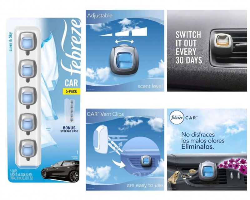Nước hoa xe hơi Febreze Car set 5 cái x 2ml, hàng nhập Mỹ 2