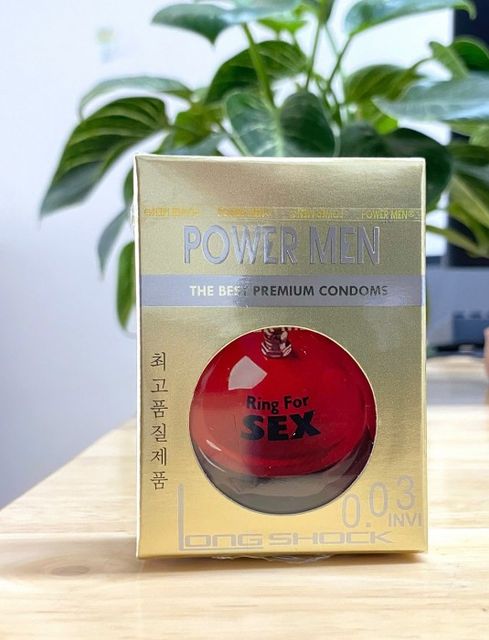 Bao Cao Su Si&ecirc;u Mỏng K&eacute;o D&agrave;i Power Men 0.03 Invi Longshock 1