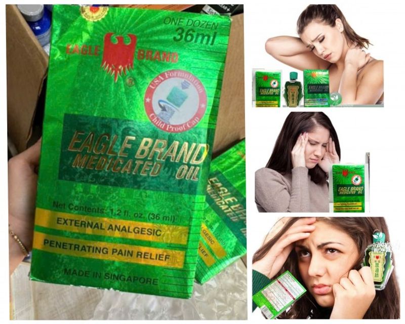 Dầu gi&oacute; xanh 2 nắp Eagle Brand Medicated Oil 36ml 1
