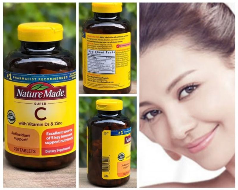 Mẫu mới Nature Made super C with vitamin D3 & zinc 200 vi&ecirc;n, Mỹ 3