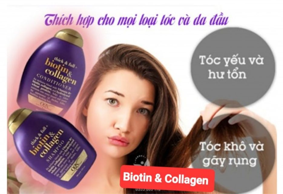 Dầu Gội - Xả k&iacute;ch th&iacute;ch mọc t&oacute;c Biotin & Collagen của Mỹ, chai 385ml 2