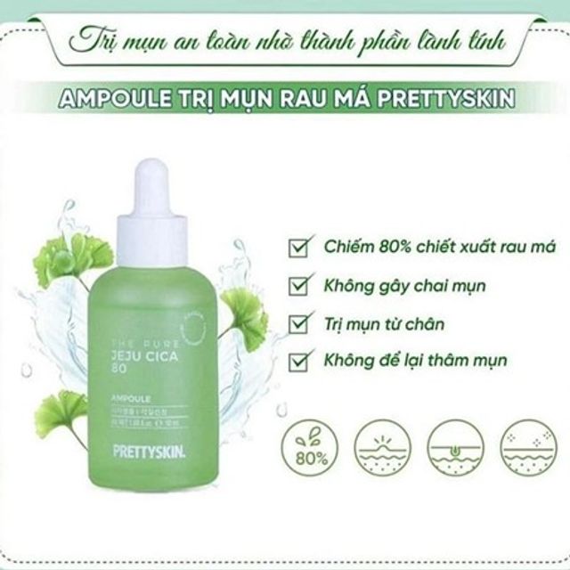 Tinh chất rau má The Pure Jeju Cica 80 Ampoule Prettyskin 4
