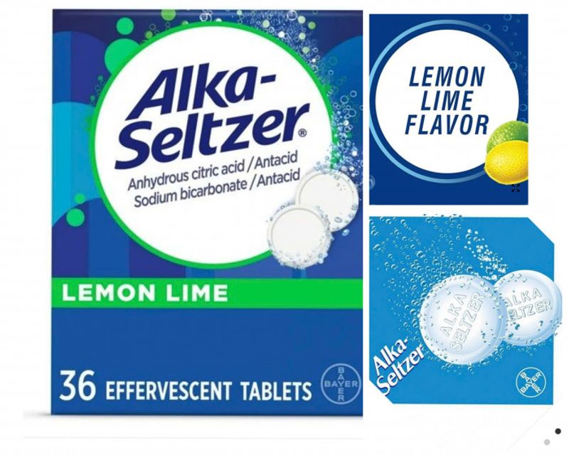 Viên sủi hỗ trợ dạ dày Alka-Seltzer Lemon Lime 36 viên Mỹ 2