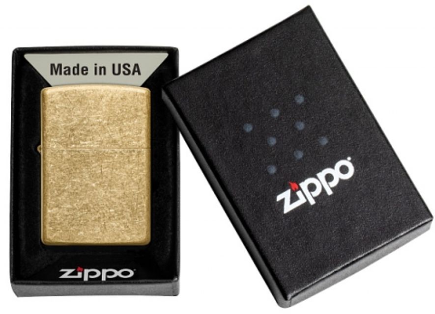Bật Lửa Zippo 49477 - Zippo Tumbled Brass chính hãng Mỹ 1
